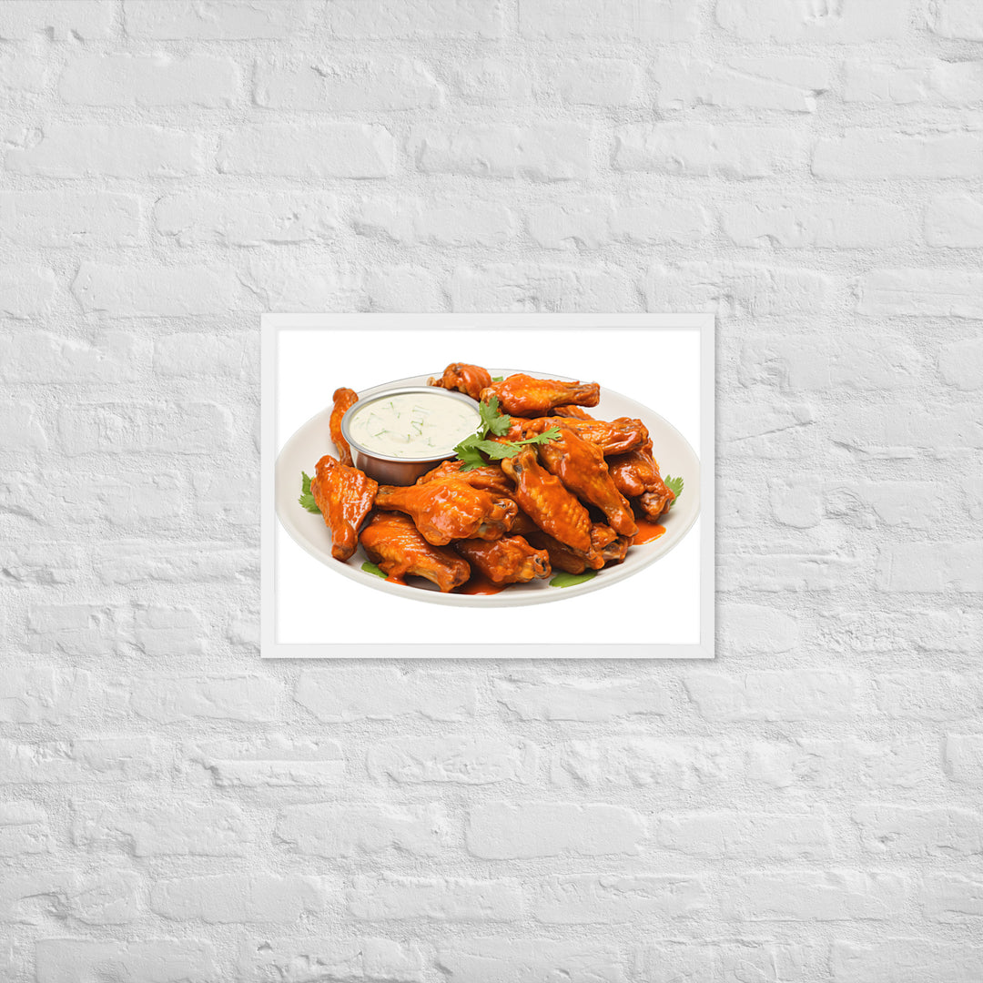 Spicy Buffalo Chicken Wings Framed poster 🤤 from Yumify.AI