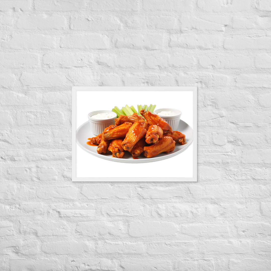 Spicy Buffalo Chicken Wings Framed poster 🤤 from Yumify.AI