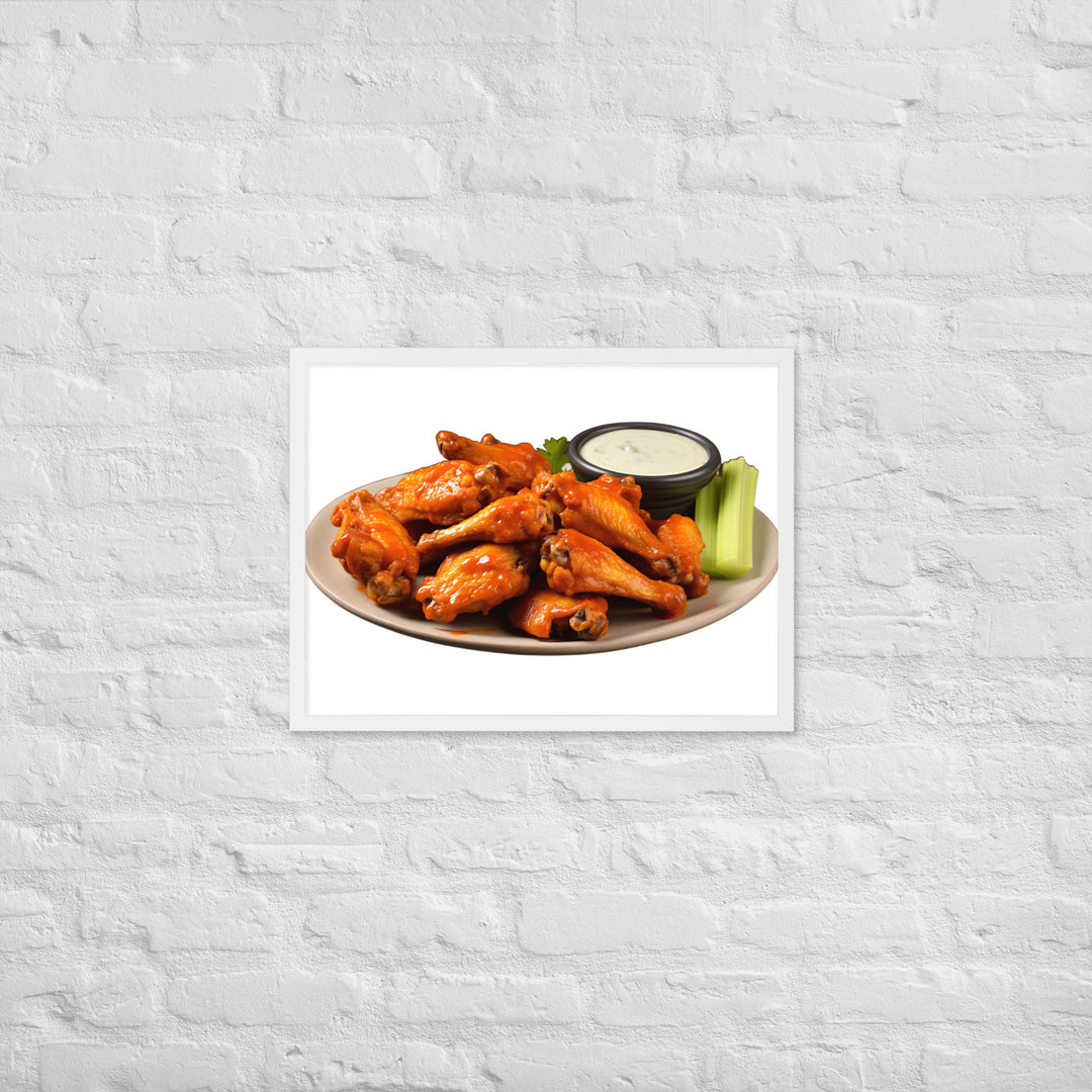 Spicy Buffalo Chicken Wings Framed poster 🤤 from Yumify.AI