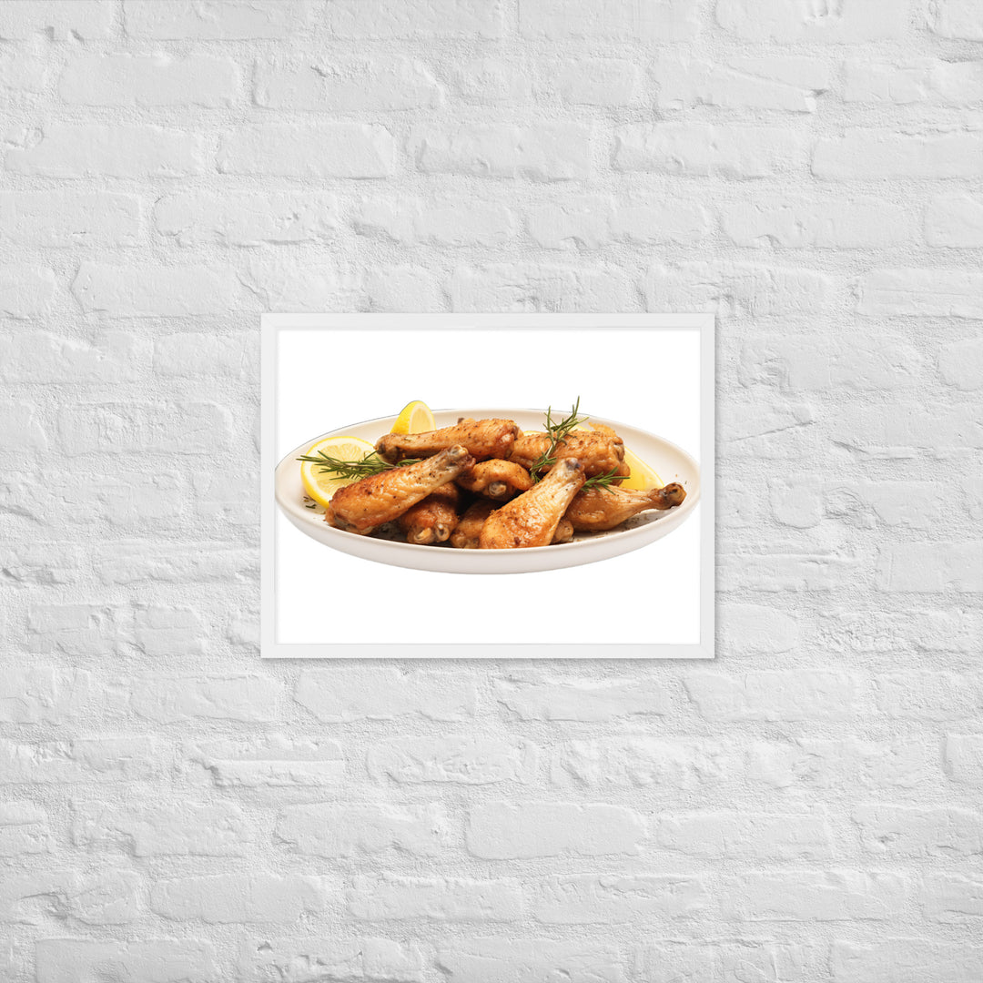 Lemon Pepper Chicken Wings Framed poster 🤤 from Yumify.AI