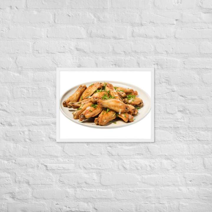 Garlic Parmesan Chicken Wings Framed poster 🤤 from Yumify.AI