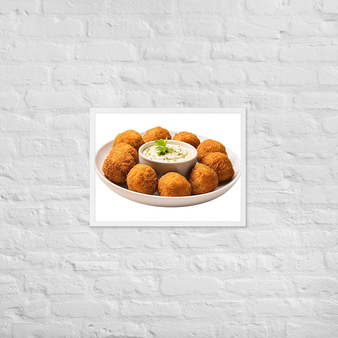 Spicy Falafel with Dipping Sauce Framed poster 🤤 from Yumify.AI