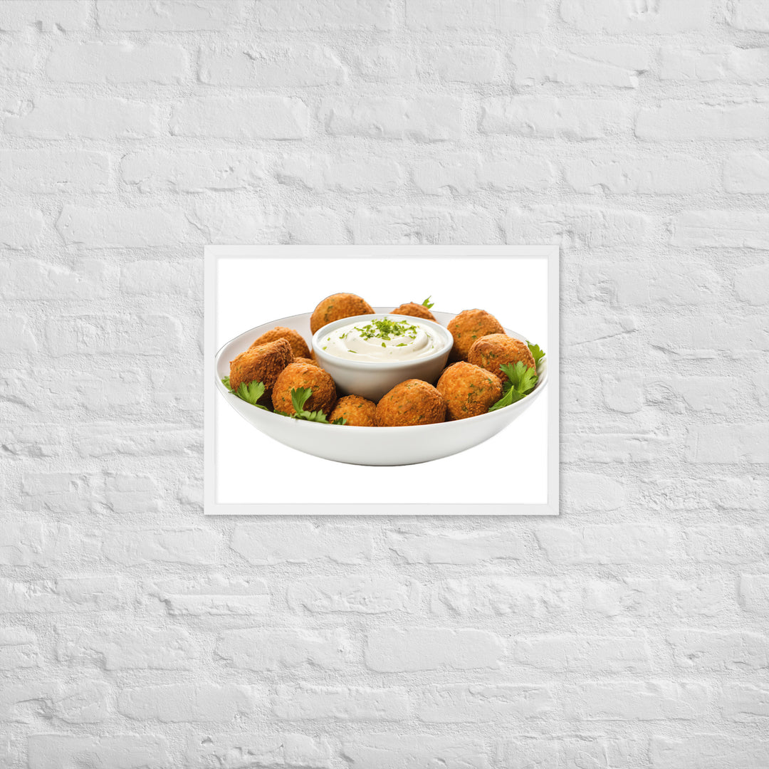 Spicy Falafel with Dipping Sauce Framed poster 🤤 from Yumify.AI