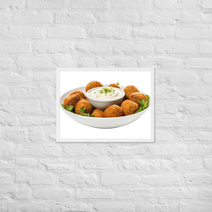 Spicy Falafel with Dipping Sauce Framed poster 🤤 from Yumify.AI