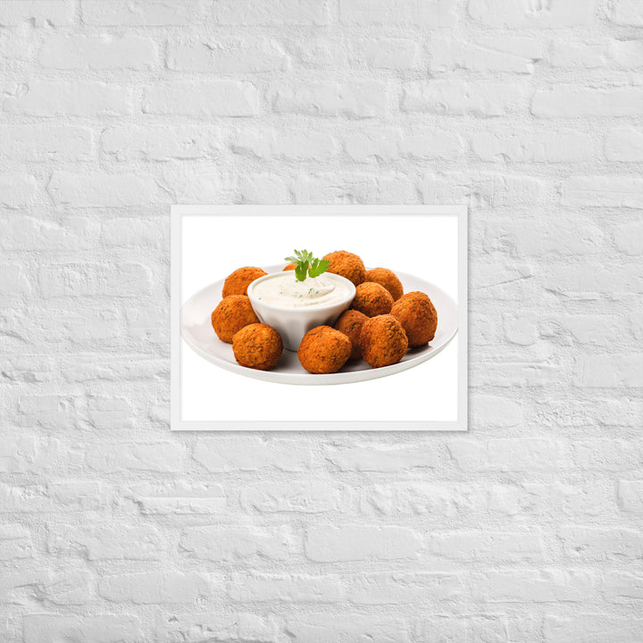 Spicy Falafel with Dipping Sauce Framed poster 🤤 from Yumify.AI