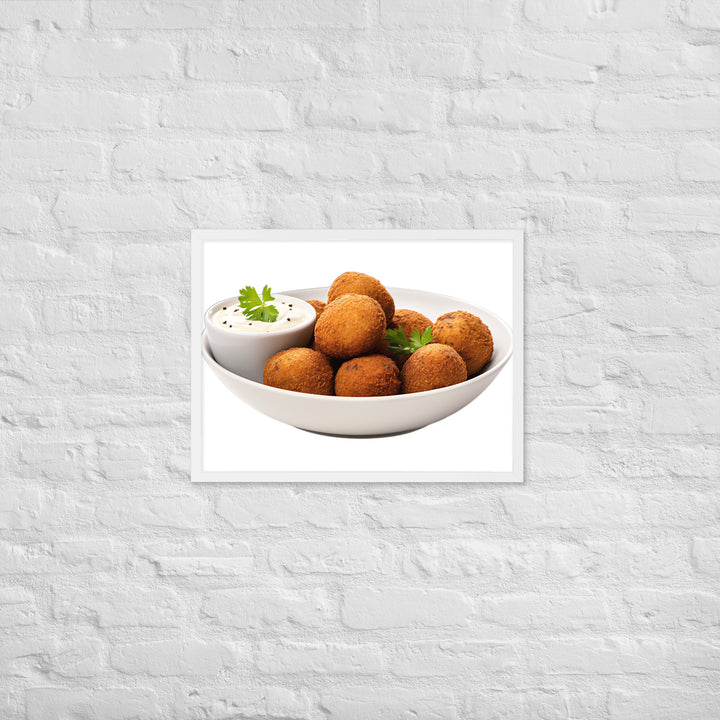 Spicy Falafel with Dipping Sauce Framed poster 🤤 from Yumify.AI