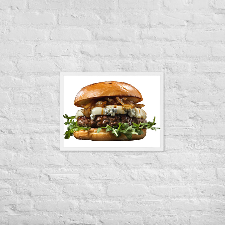 Gourmet Blue Cheese Burger Framed poster 🤤 from Yumify.AI