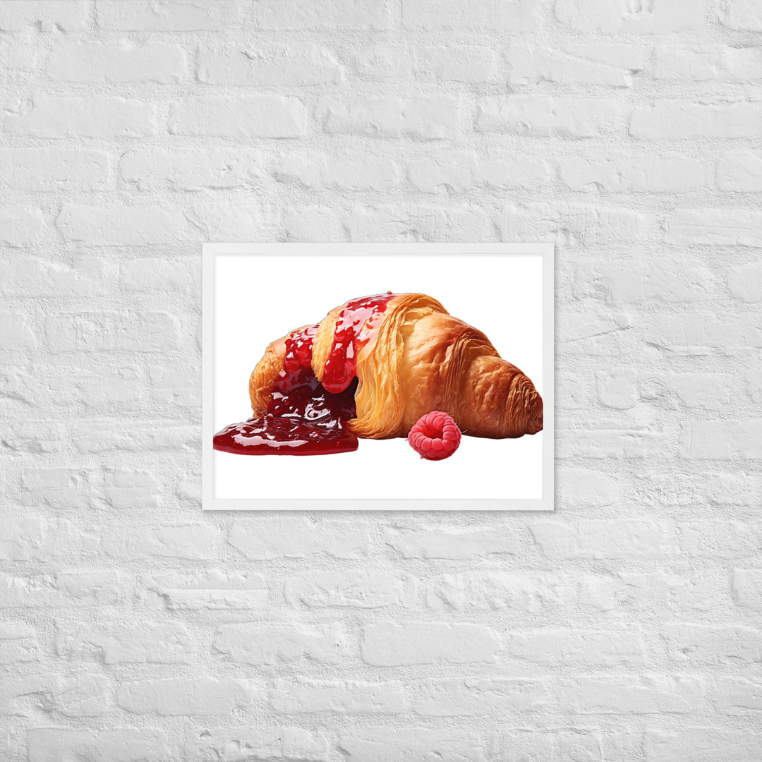 Raspberry Jam Croissant Framed poster 🤤 from Yumify.AI