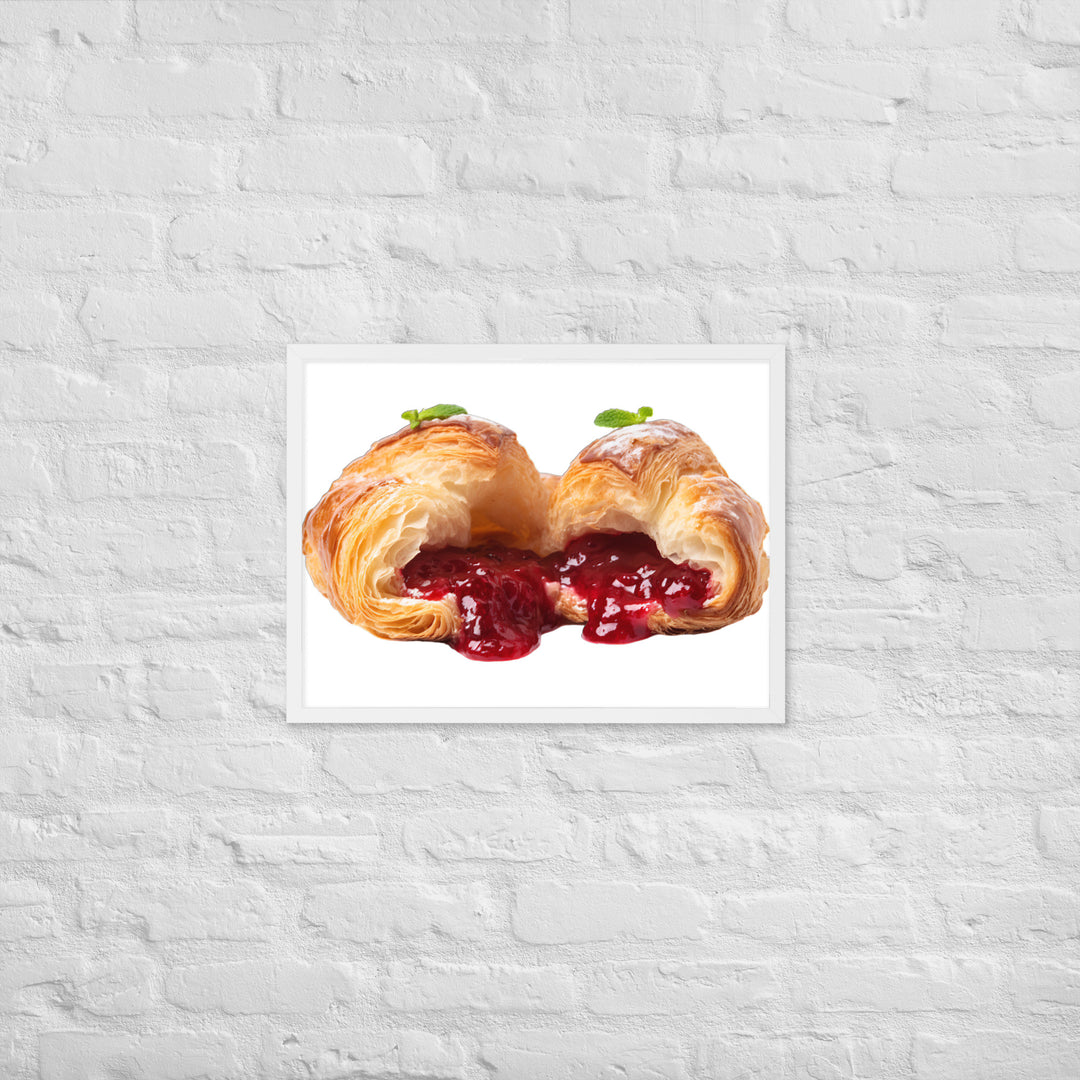 Raspberry Jam Croissant Framed poster 🤤 from Yumify.AI