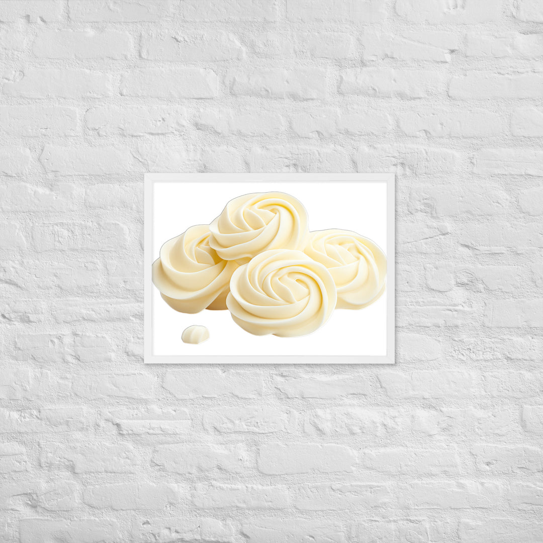 White Chocolate Swirls Framed poster 🤤 from Yumify.AI