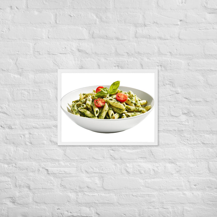 Fresh Basil Pesto Penne Framed poster 🤤 from Yumify.AI