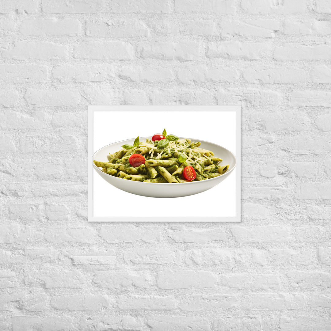 Fresh Basil Pesto Penne Framed poster 🤤 from Yumify.AI