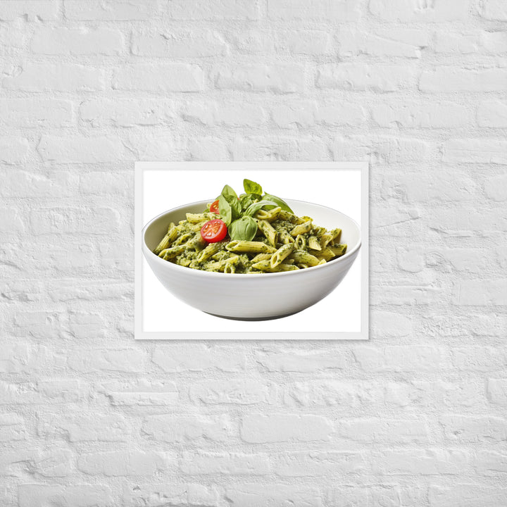 Fresh Basil Pesto Penne Framed poster 🤤 from Yumify.AI