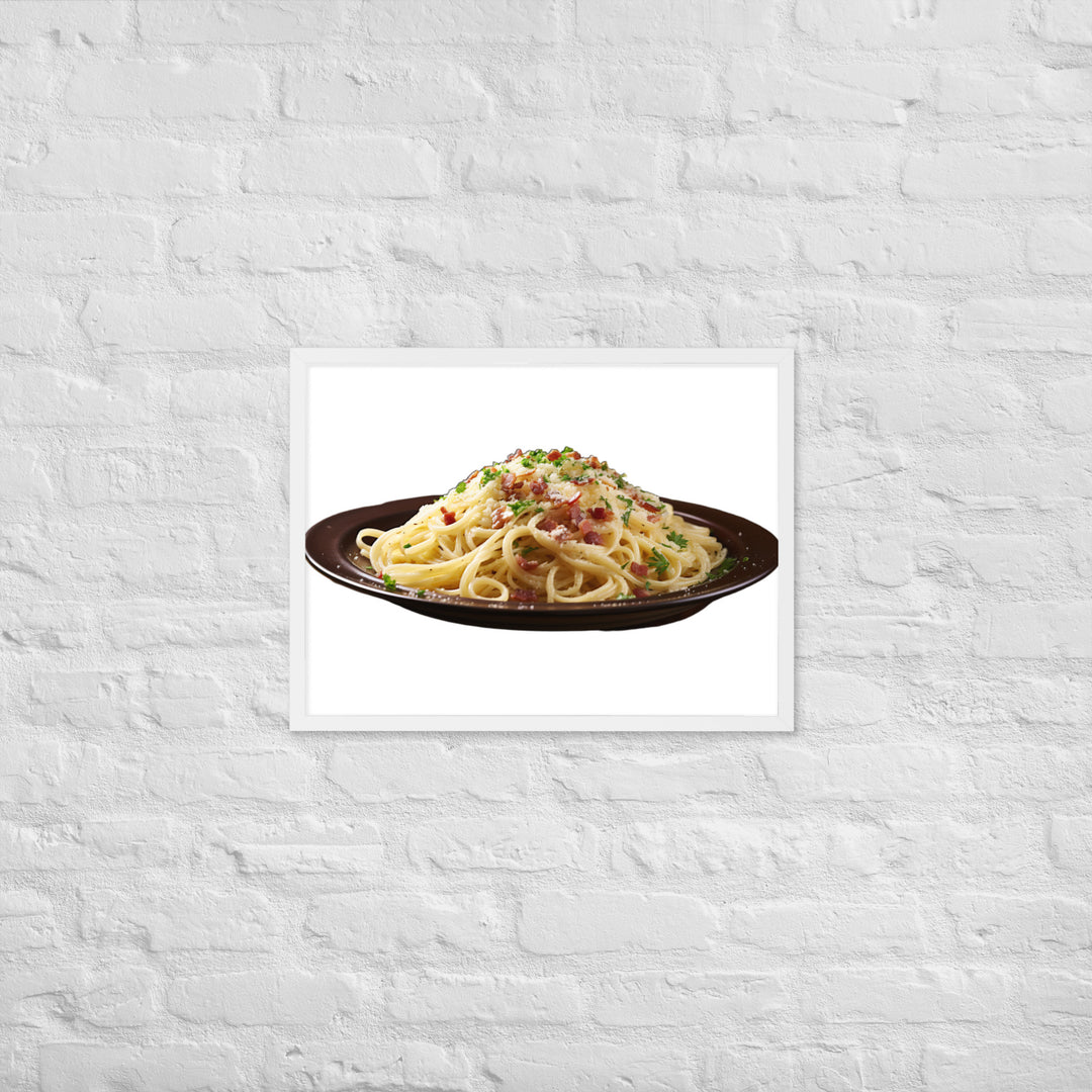 Classic Spaghetti Carbonara Framed poster 🤤 from Yumify.AI