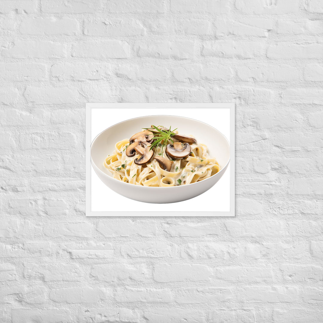 Creamy Mushroom Fettuccine Framed poster 🤤 from Yumify.AI