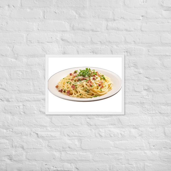 Classic Spaghetti Carbonara Framed poster 🤤 from Yumify.AI