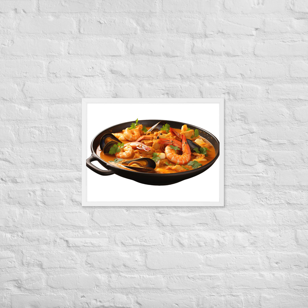 Seafood Curry Extravaganza Framed poster 🤤 from Yumify.AI