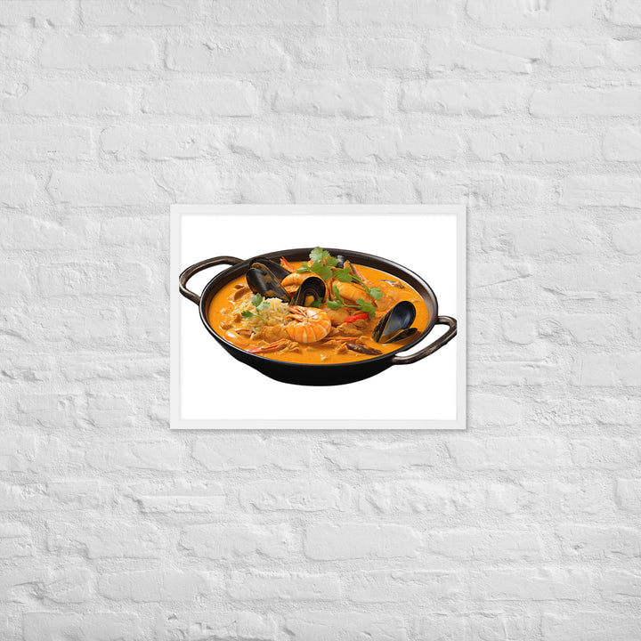 Seafood Curry Extravaganza Framed poster 🤤 from Yumify.AI