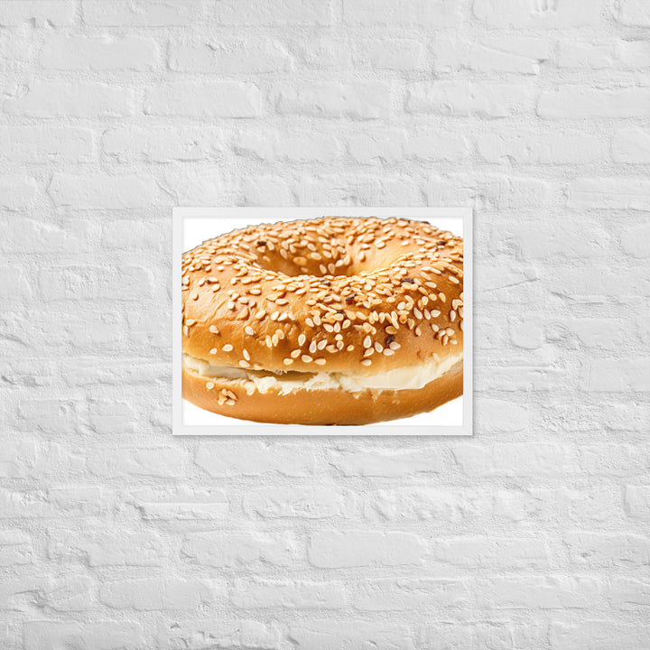 Sesame Seed Bagel Framed poster 🤤 from Yumify.AI