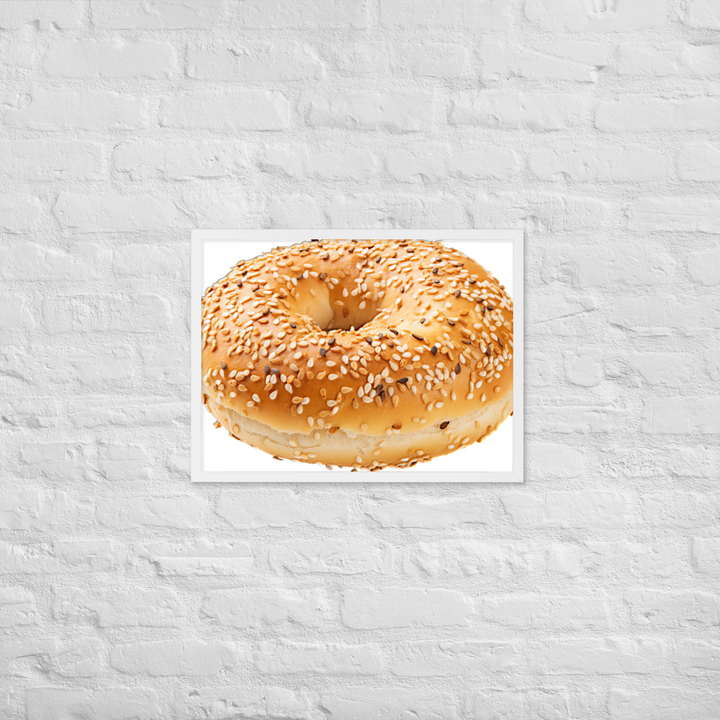 Sesame Seed Bagel Framed poster 🤤 from Yumify.AI