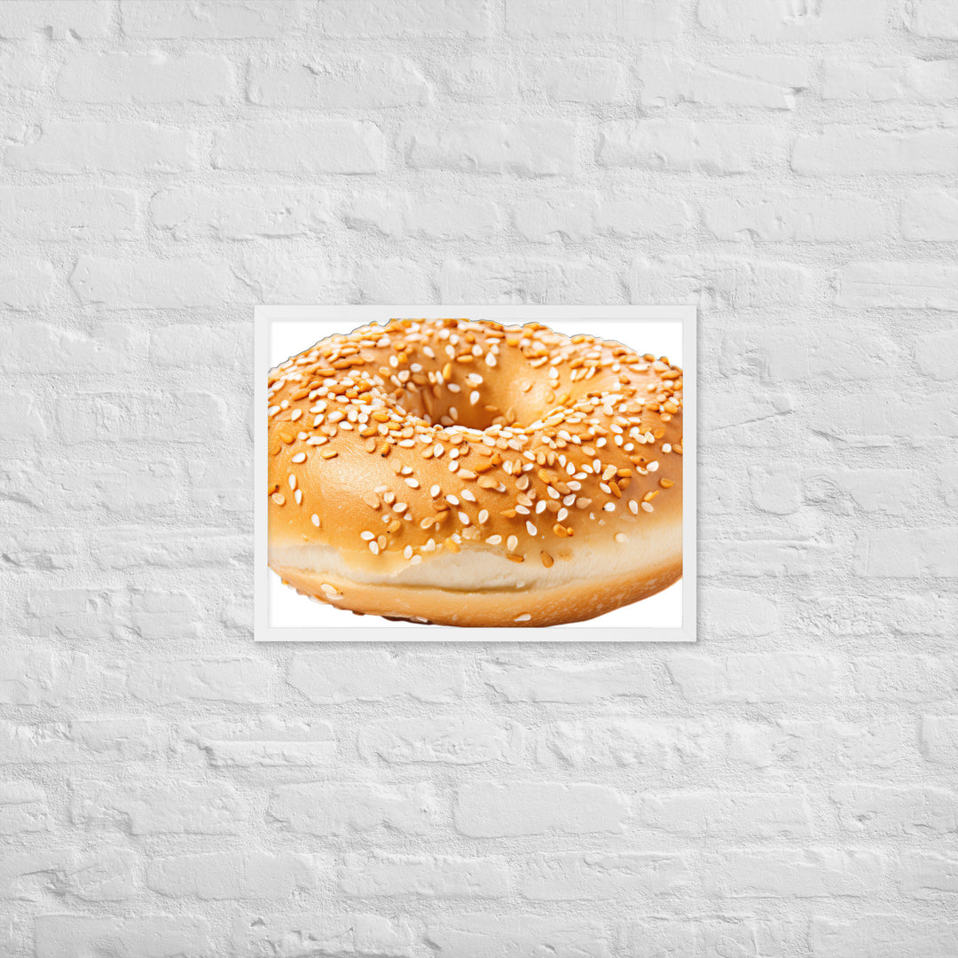 Sesame Seed Bagel Framed poster 🤤 from Yumify.AI