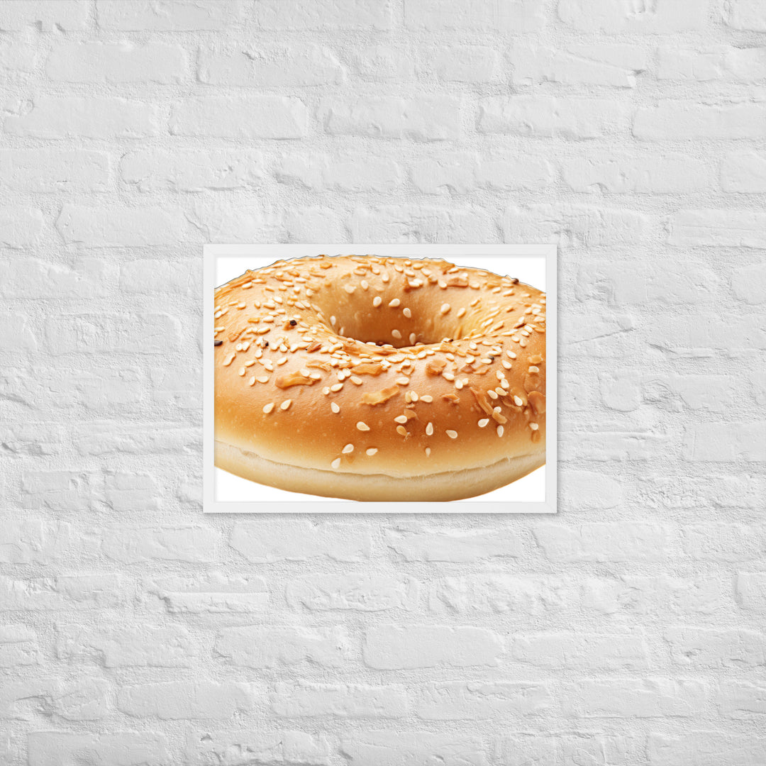 Classic Plain Bagel Framed poster 🤤 from Yumify.AI