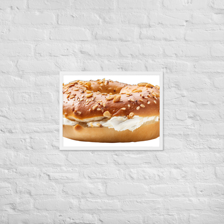 Classic Plain Bagel Framed poster 🤤 from Yumify.AI