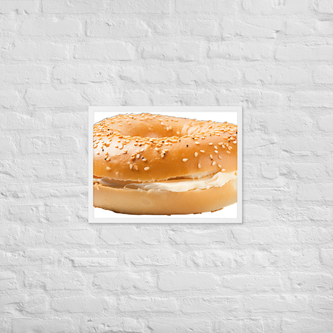 Classic Plain Bagel Framed poster 🤤 from Yumify.AI