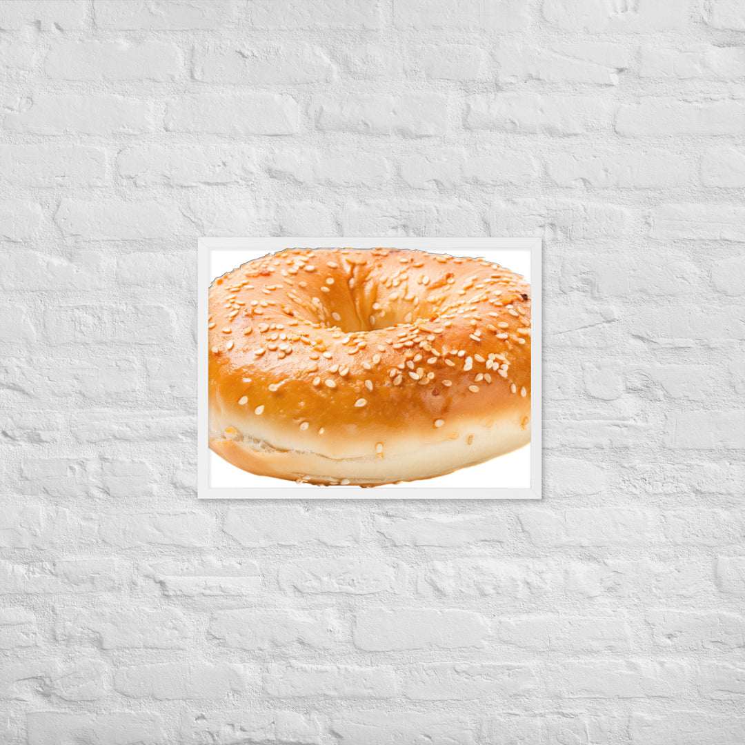 Classic Plain Bagel Framed poster 🤤 from Yumify.AI