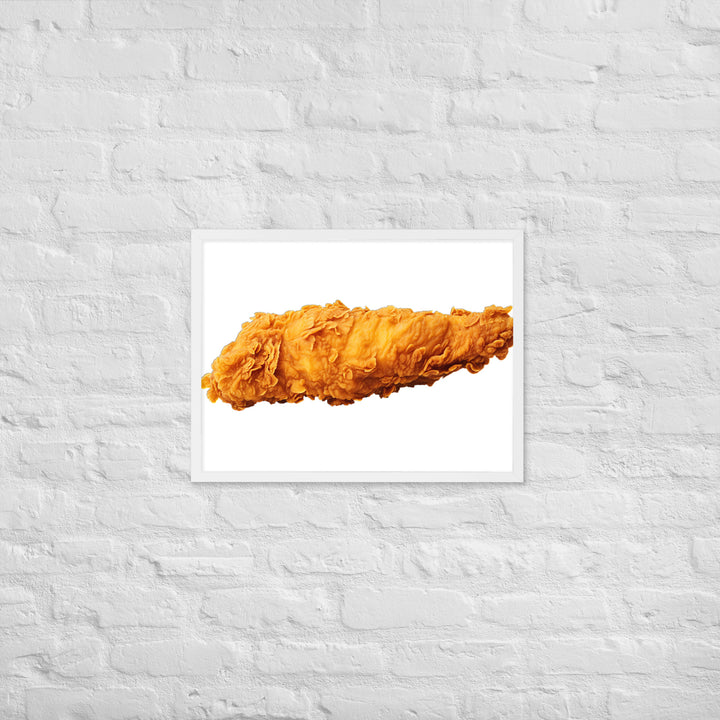 Golden Crispy Fried Chicken Framed poster 🤤 from Yumify.AI