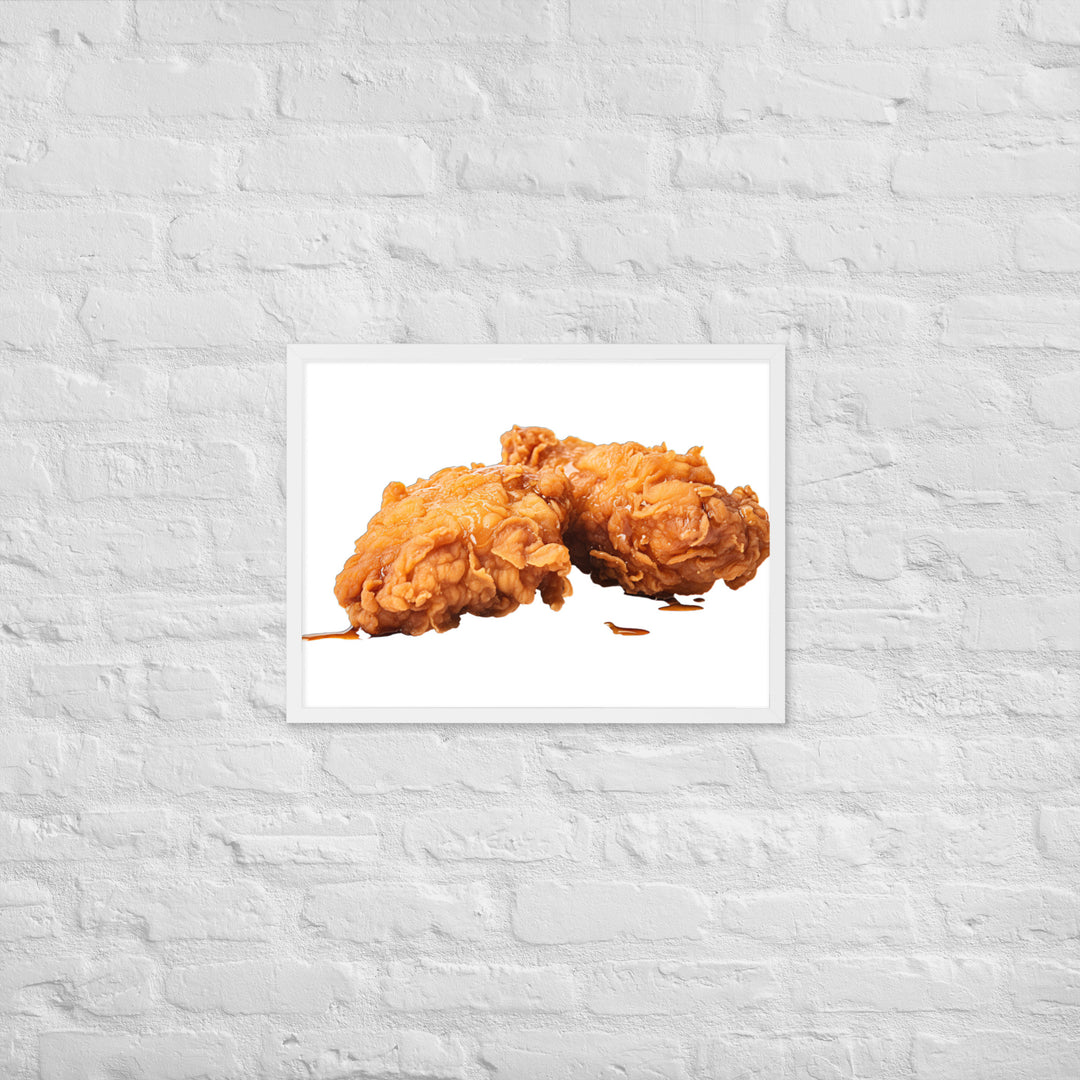 Golden Crispy Fried Chicken Framed poster 🤤 from Yumify.AI