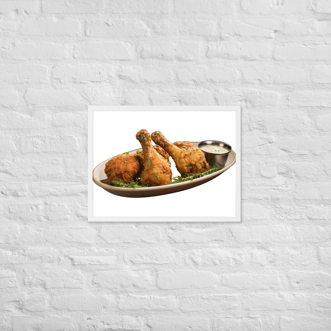 Buttermilk Fried Chicken Drumsticks Framed poster 🤤 from Yumify.AI