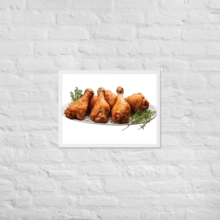 Buttermilk Fried Chicken Drumsticks Framed poster 🤤 from Yumify.AI