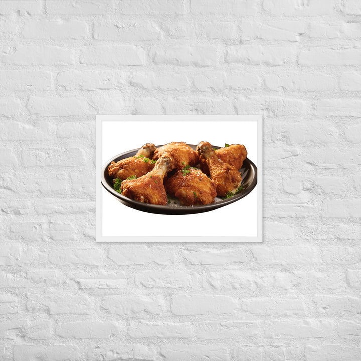 Buttermilk Fried Chicken Drumsticks Framed poster 🤤 from Yumify.AI