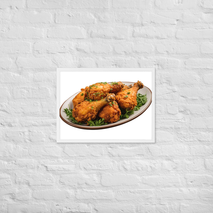 Buttermilk Fried Chicken Drumsticks Framed poster 🤤 from Yumify.AI