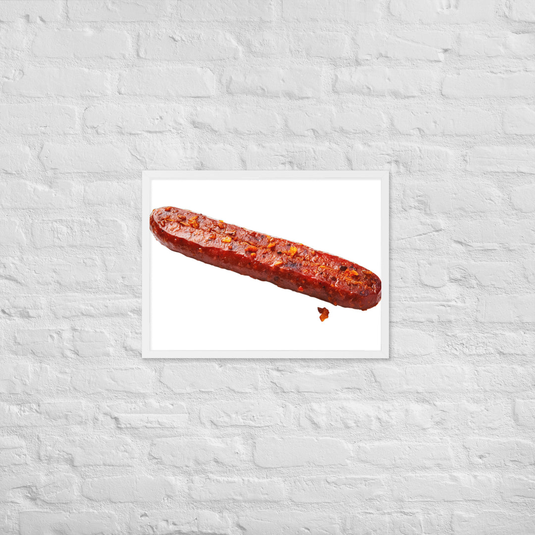 Spicy Beef Sausage Framed poster 🤤 from Yumify.AI