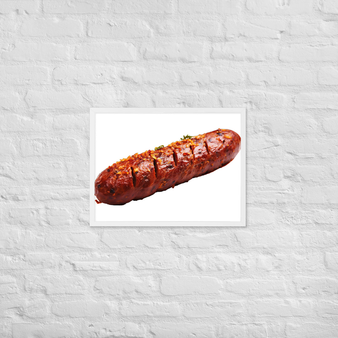 Spicy Beef Sausage Framed poster 🤤 from Yumify.AI