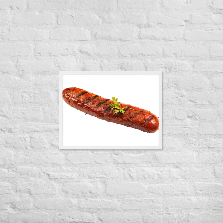 Spicy Beef Sausage Framed poster 🤤 from Yumify.AI