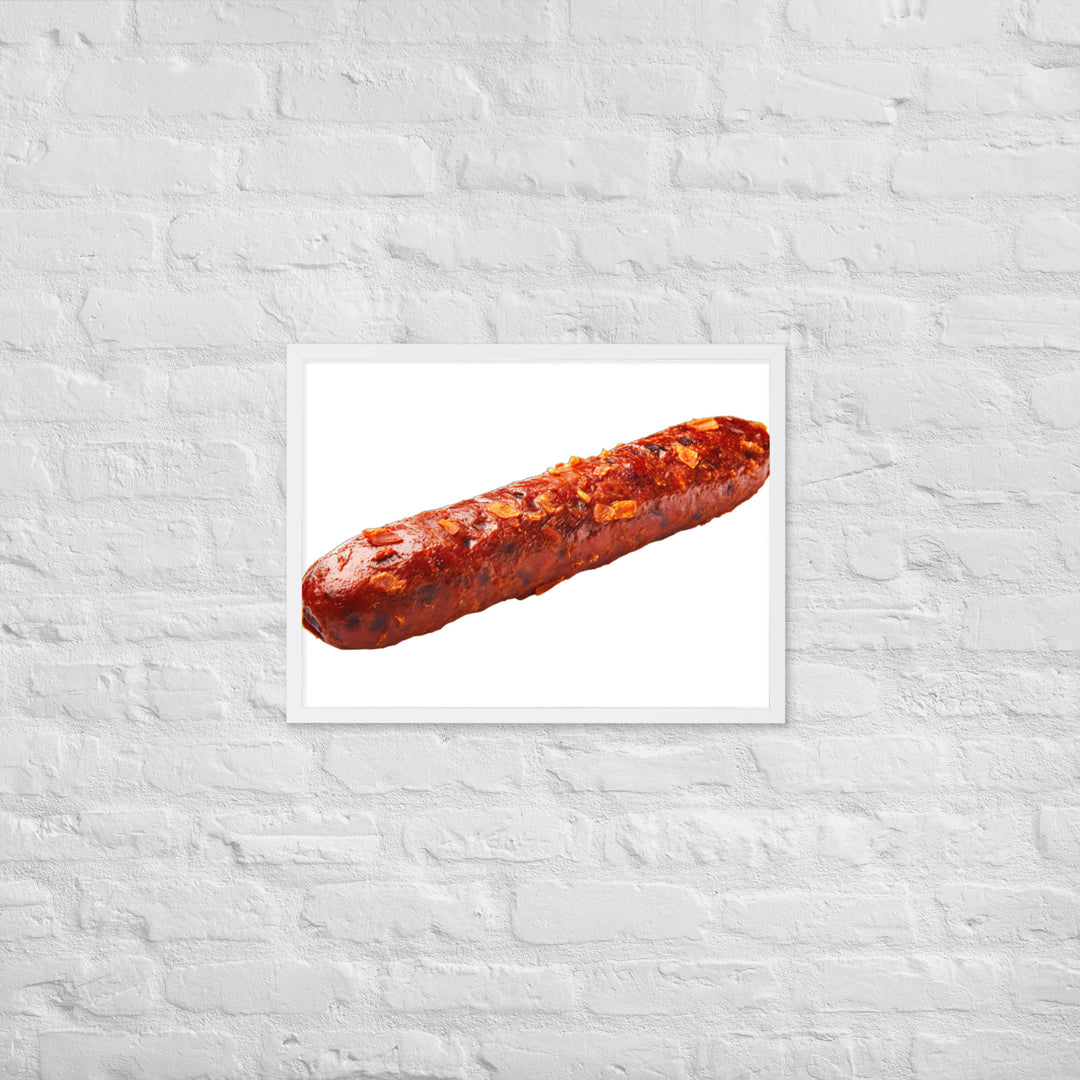 Spicy Beef Sausage Framed poster 🤤 from Yumify.AI