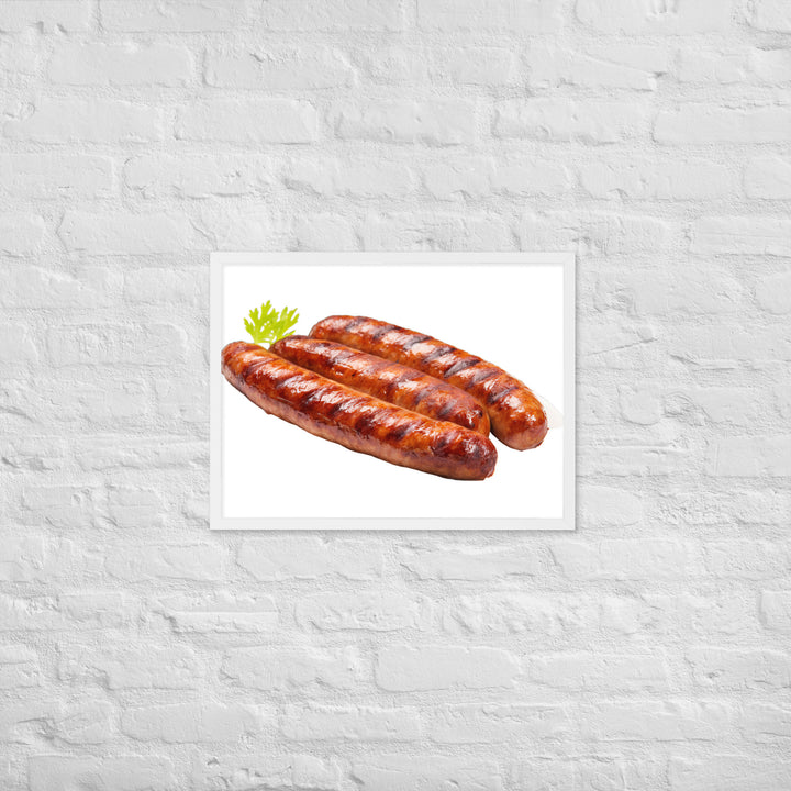 Grilled Pork Sausage Framed poster 🤤 from Yumify.AI