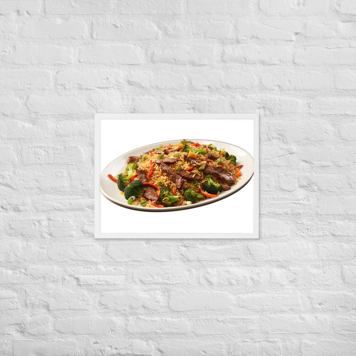 Spicy Beef Fried Rice Framed poster 🤤 from Yumify.AI