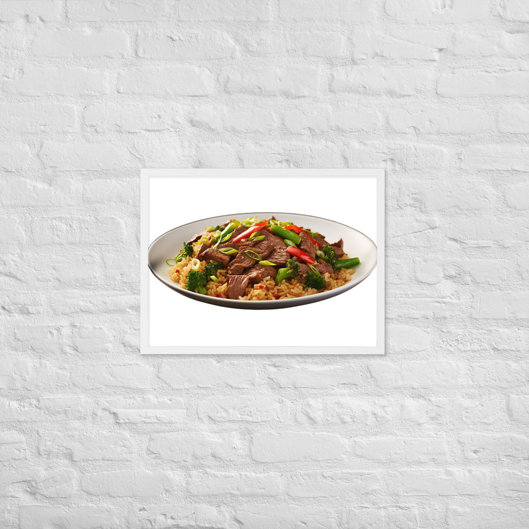 Spicy Beef Fried Rice Framed poster 🤤 from Yumify.AI