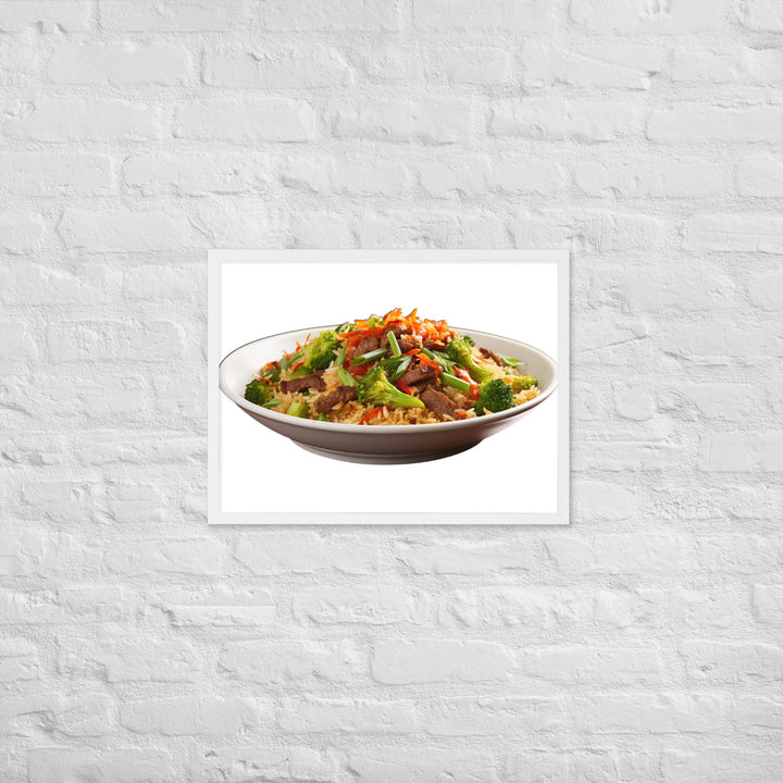 Spicy Beef Fried Rice Framed poster 🤤 from Yumify.AI
