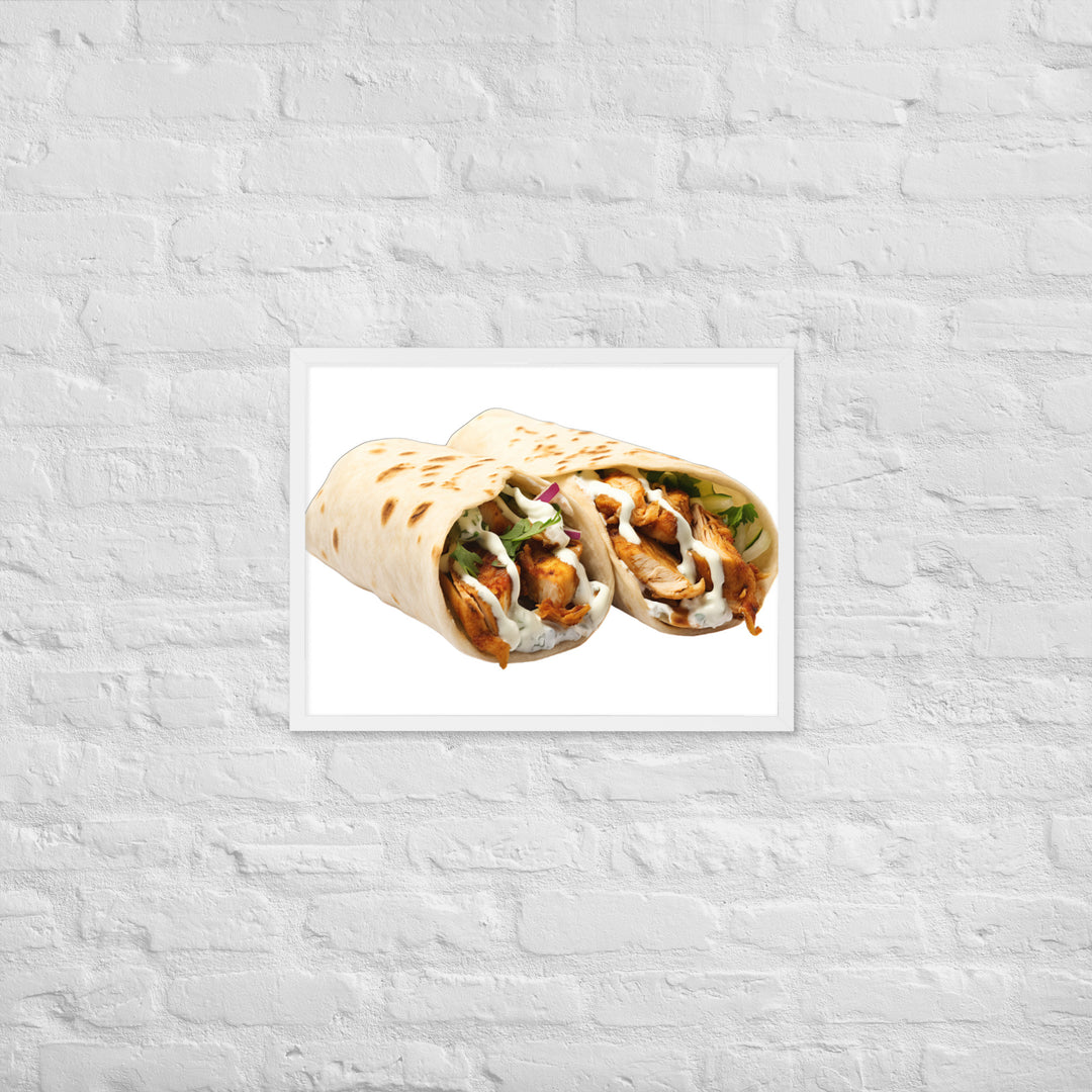 Spiced Chicken Shawarma Framed poster 🤤 from Yumify.AI