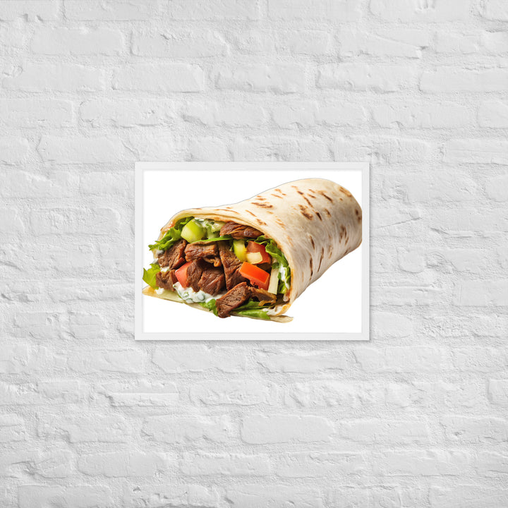 Beef Shawarma Roll Framed poster 🤤 from Yumify.AI