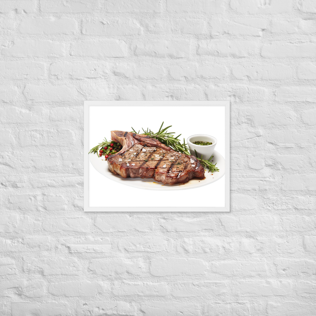 T Bone Steak with Herbs Framed poster 🤤 from Yumify.AI