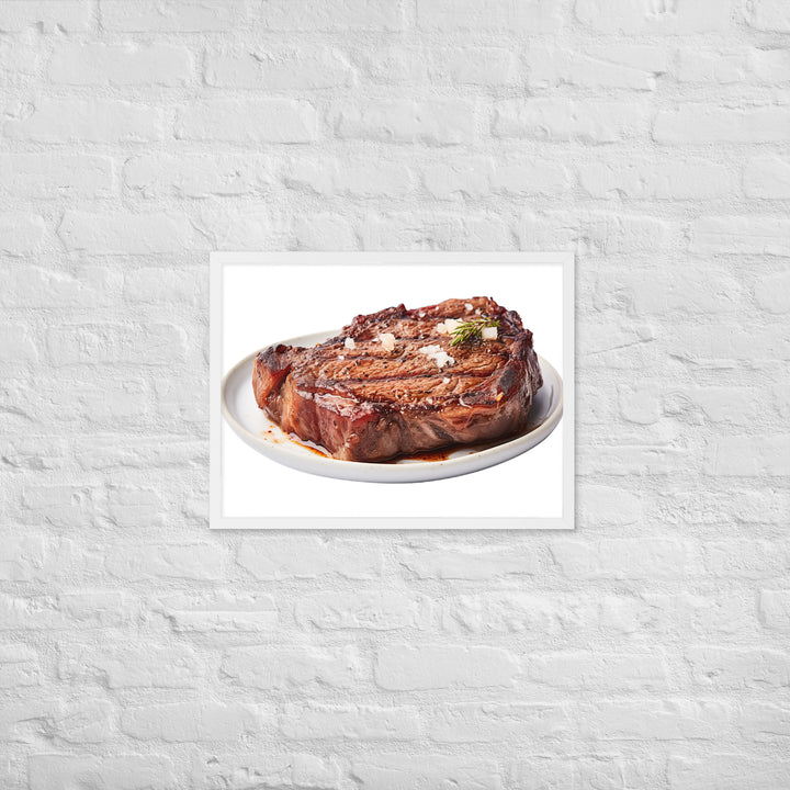 Sizzling Ribeye Steak Framed poster 🤤 from Yumify.AI