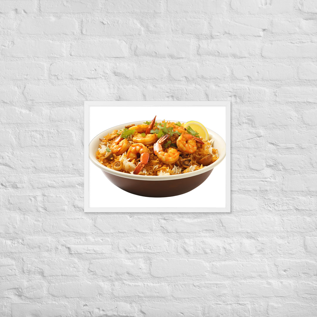 Prawn Biryani Seafood Delight Framed poster 🤤 from Yumify.AI