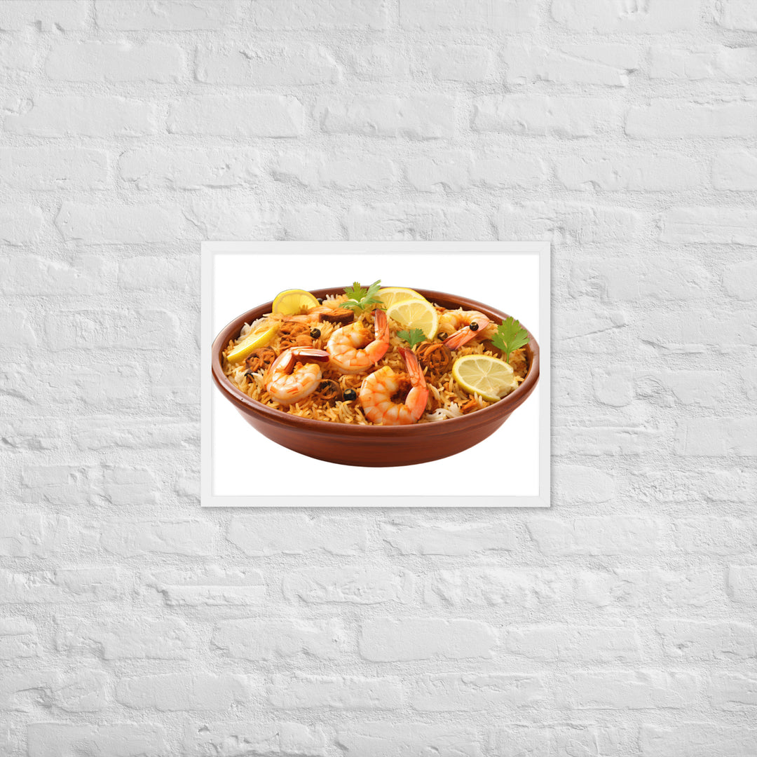 Prawn Biryani Seafood Delight Framed poster 🤤 from Yumify.AI