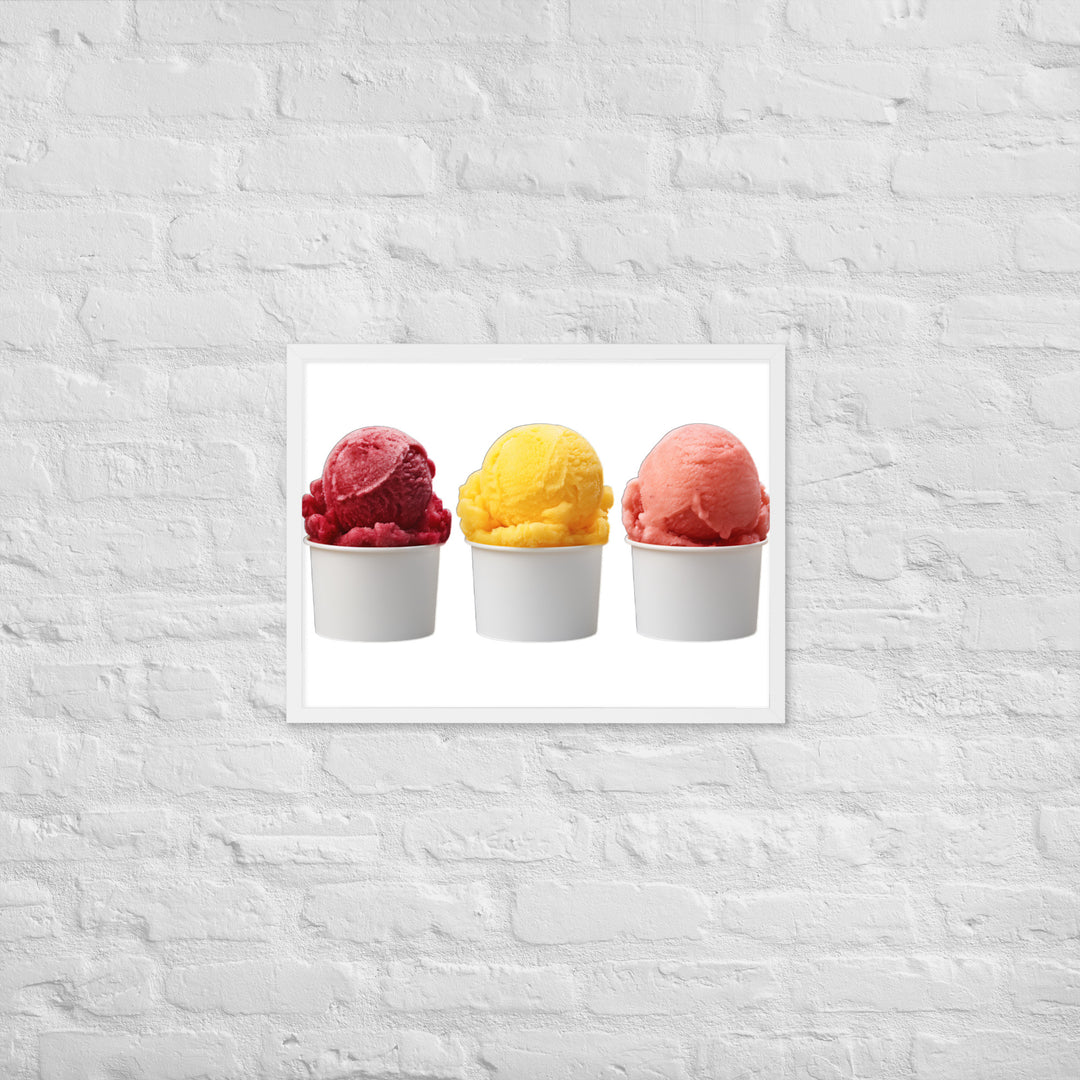 Trio of Sorbet Scoops Framed poster 🤤 from Yumify.AI